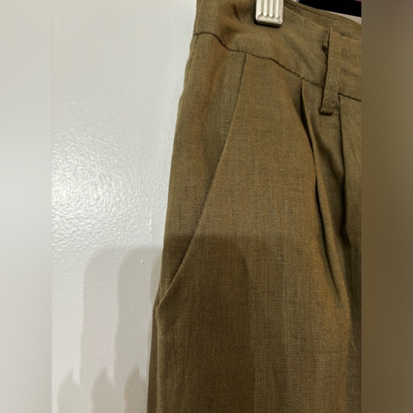 DISSH Norah Olive Linen Pant Size 4 - Picture 3 of 15